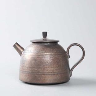 日式 厂家粗陶小茶壶陶瓷家用单壶 泡茶器复古功夫茶具侧把壶