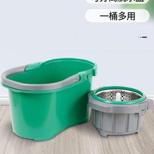 拖布桶家用木地板免手洗干湿两用墩布 美丽雅绿行星旋转拖把手压式