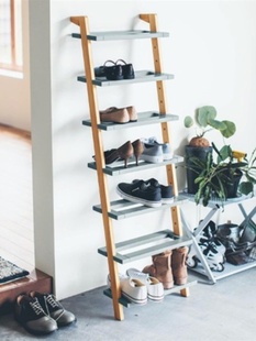 新品 简易实木鞋 日式 新款 架多层家用隔板置物架收纳架子靠墙原木门