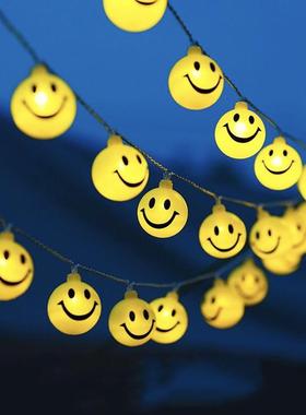 in情满天彩灯TIV星露营网红天幕氛围灯云朵笑脸s儿童房间装表饰灯