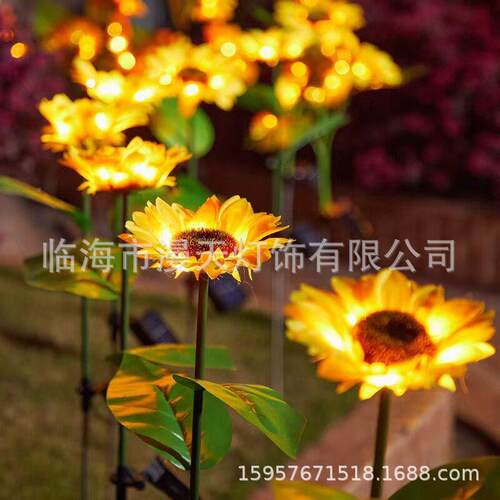 太阳能庭户院花草坪灯向日葵灯外彼花岸萤火虫装FOT饰园蒲公英葱