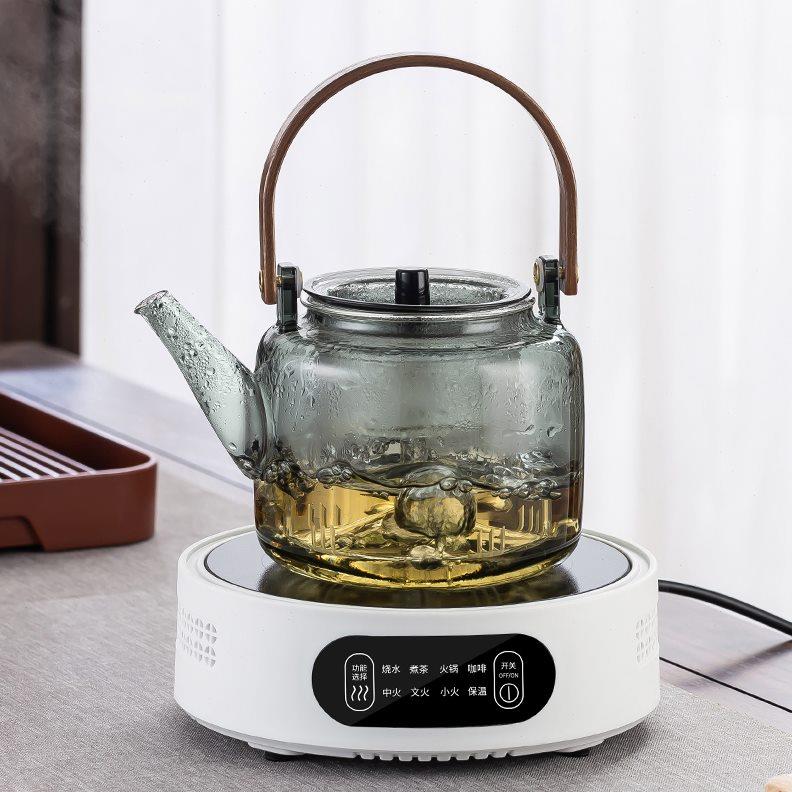 玻璃蒸煮茶壶煮茶器家用可加热耐高温泡茶壶电陶炉提梁玻璃烧水壶