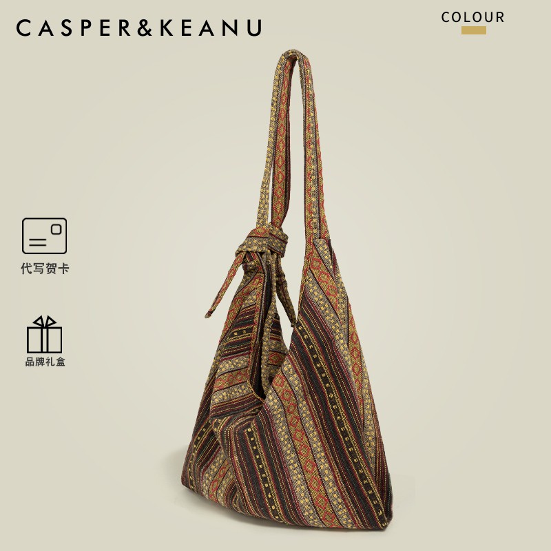 CASPER&KEANU原创民族风条纹托特