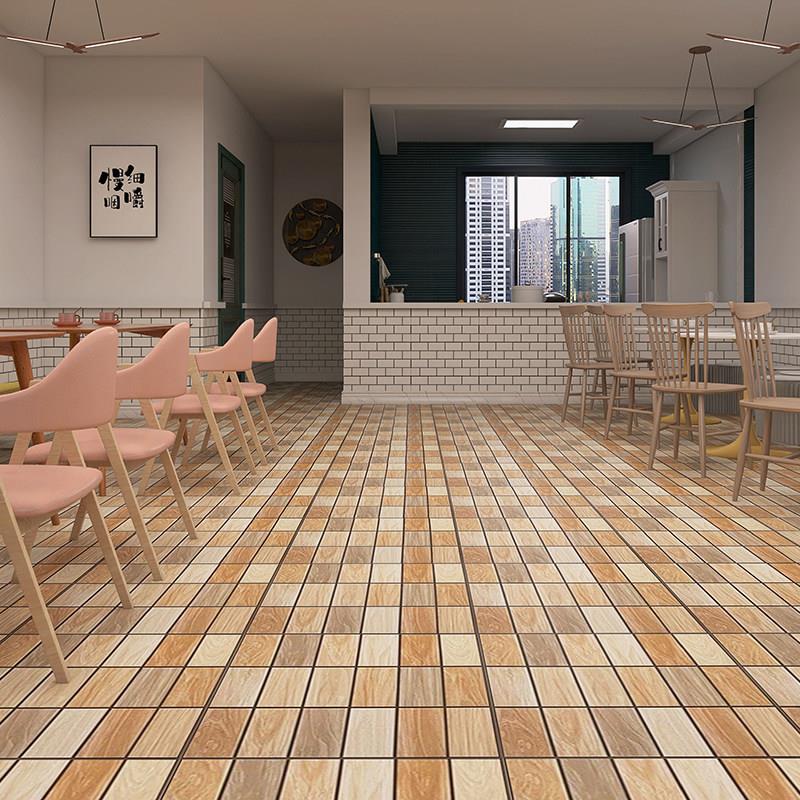 肯德基木纹砖麦当劳仿古砖600x600快餐店防滑地砖奶茶店服装店面