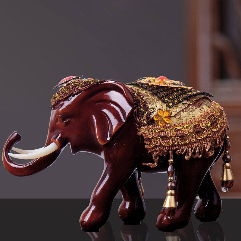 美卡瑞披珠大象招财摆件客厅玄关酒柜家居装饰品摆设办公室桌面工