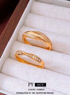 vintage24K开口食指中古百搭真金