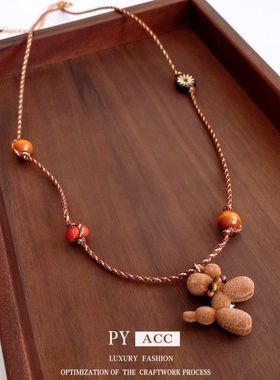 调节项链木珠复古风项饰可精致