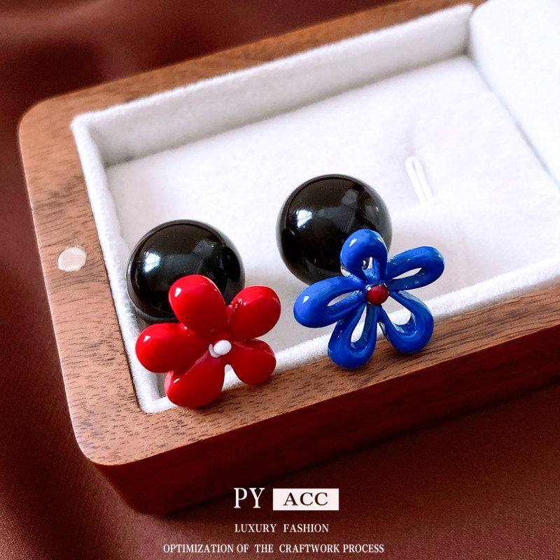 花朵耳饰滴油不百搭珍珠小众对称时尚高级感银针简约耳环耳钉精致,饰品/流行首饰/时尚饰品新,耳钉,淘宝优惠券,粉丝福利购,淘宝优惠卷