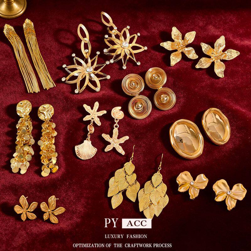 耳饰银针箭头耳环复古三角链条夸张中古耳钉vintage流苏潮流个性