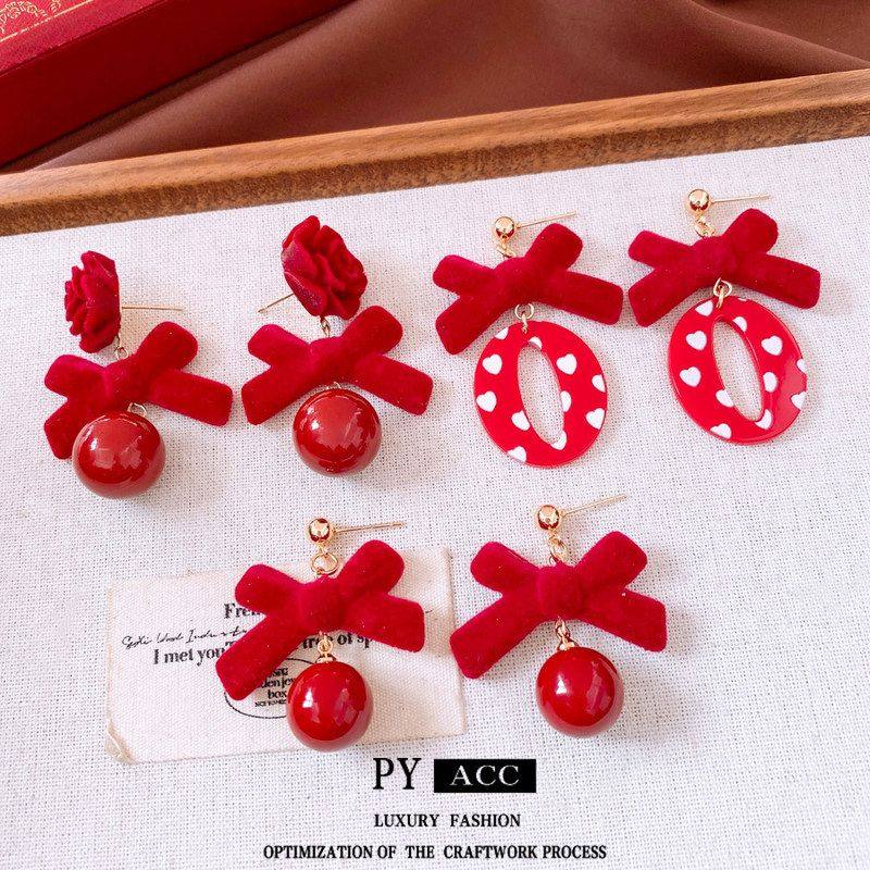 气质小众风时尚耳钉新年银针植绒蝴蝶结百搭吊坠耳环耳饰休闲优雅,饰品/流行首饰/时尚饰品新,耳环,淘宝优惠券,粉丝福利购,淘宝优惠卷