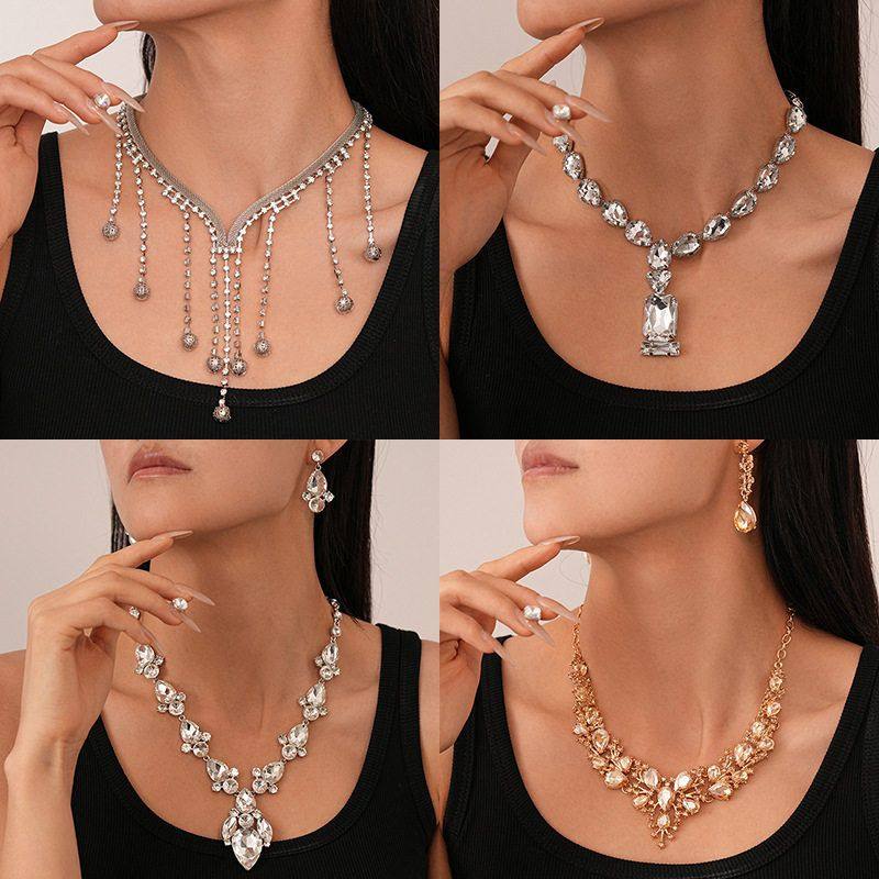 项链几何高级感个性夸张气质项饰水滴轻奢时尚链小众镶钻欧美锁骨
