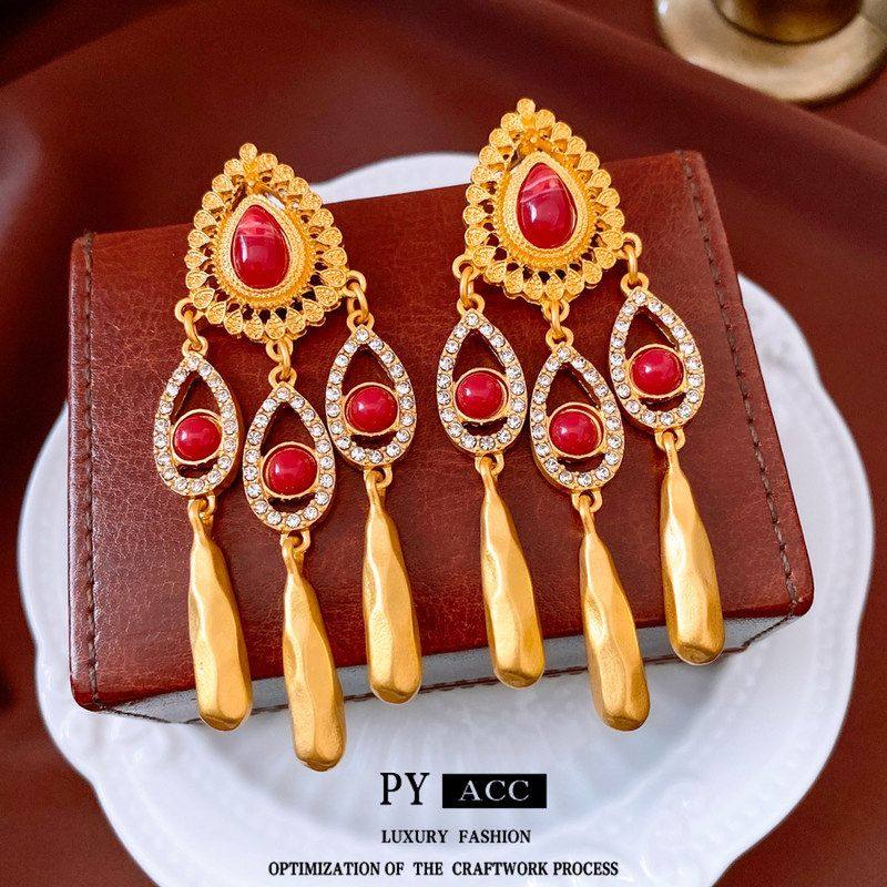 吊坠银针小众耳钉耳环镶钻女vintage复古水滴流苏中古设计感耳饰,饰品/流行首饰/时尚饰品新,耳环,淘宝优惠券,粉丝福利购,淘宝优惠卷