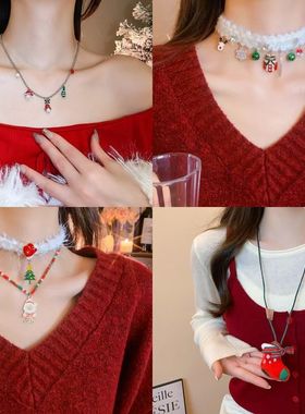 休闲毛衣链秋冬感可爱圣诞节氛围