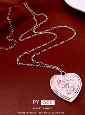 女时尚项链小爱心项饰十字架个性