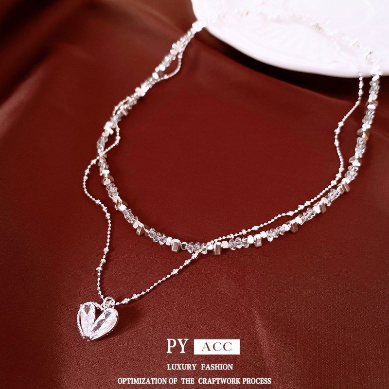 串珠女高级感锁骨轻奢碎银链项链