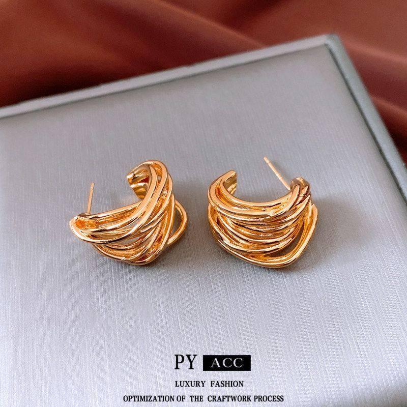 百搭女C形电镀耳饰冷淡真金个性耳环不规则欧美设计感风耳钉银针,饰品/流行首饰/时尚饰品新,耳环,淘宝优惠券,粉丝福利购,淘宝优惠卷