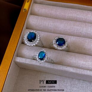 蛋批发韩版几何食指女宫廷风开口鸽子时尚锆石轻奢戒手饰戒指精致