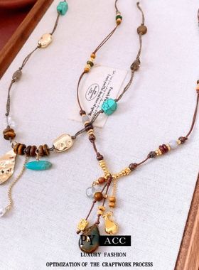 项饰百搭串珠水晶吊坠项链水滴