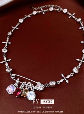 个性吊坠毛衣链项链十字架时尚