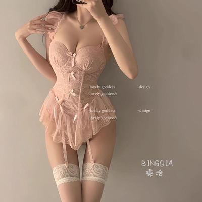 内衣性感睡衣女情调高级感大码吊带睡裙夏带钢圈小胸聚拢情侣蕾丝