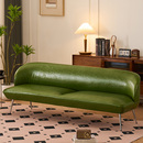 沙发小户型客厅复古绿色皮艺卧室接待服装 双人小型小沙发 店超窄版