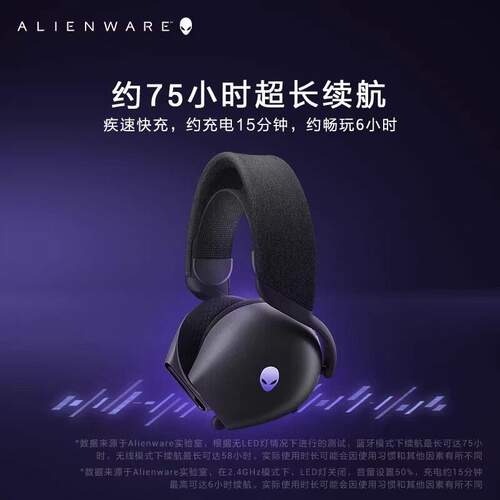 准新外星人(Alienware)AW725H三模耳机立体音效降噪麦克风官翻