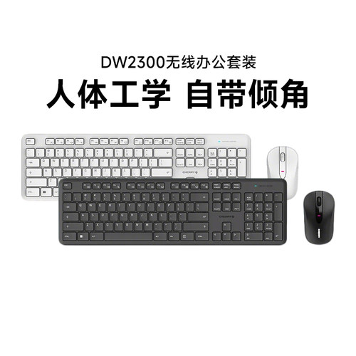 CHERRY樱桃DW2300无线键盘鼠标键鼠套装办公轻音人体工学键盘