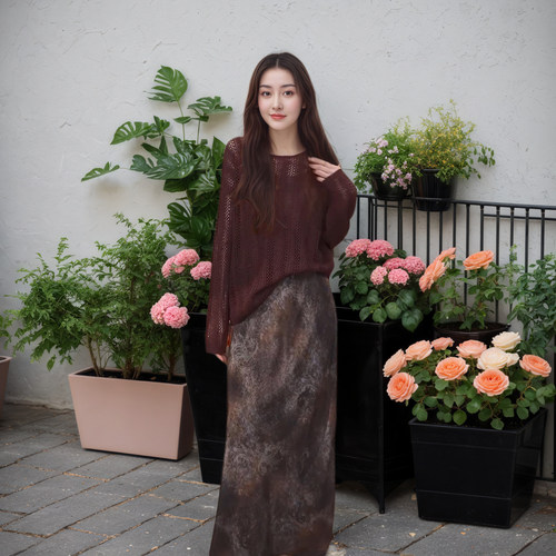 Miele Kohler季新款设计橡筋腰头花色百搭女半身裙MKKQ68054