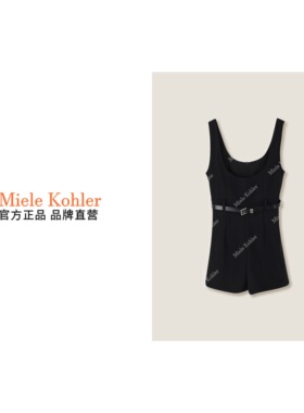 Miele Kohler时尚设计感小众黑色连体短裤女新款显瘦百搭背带短裤