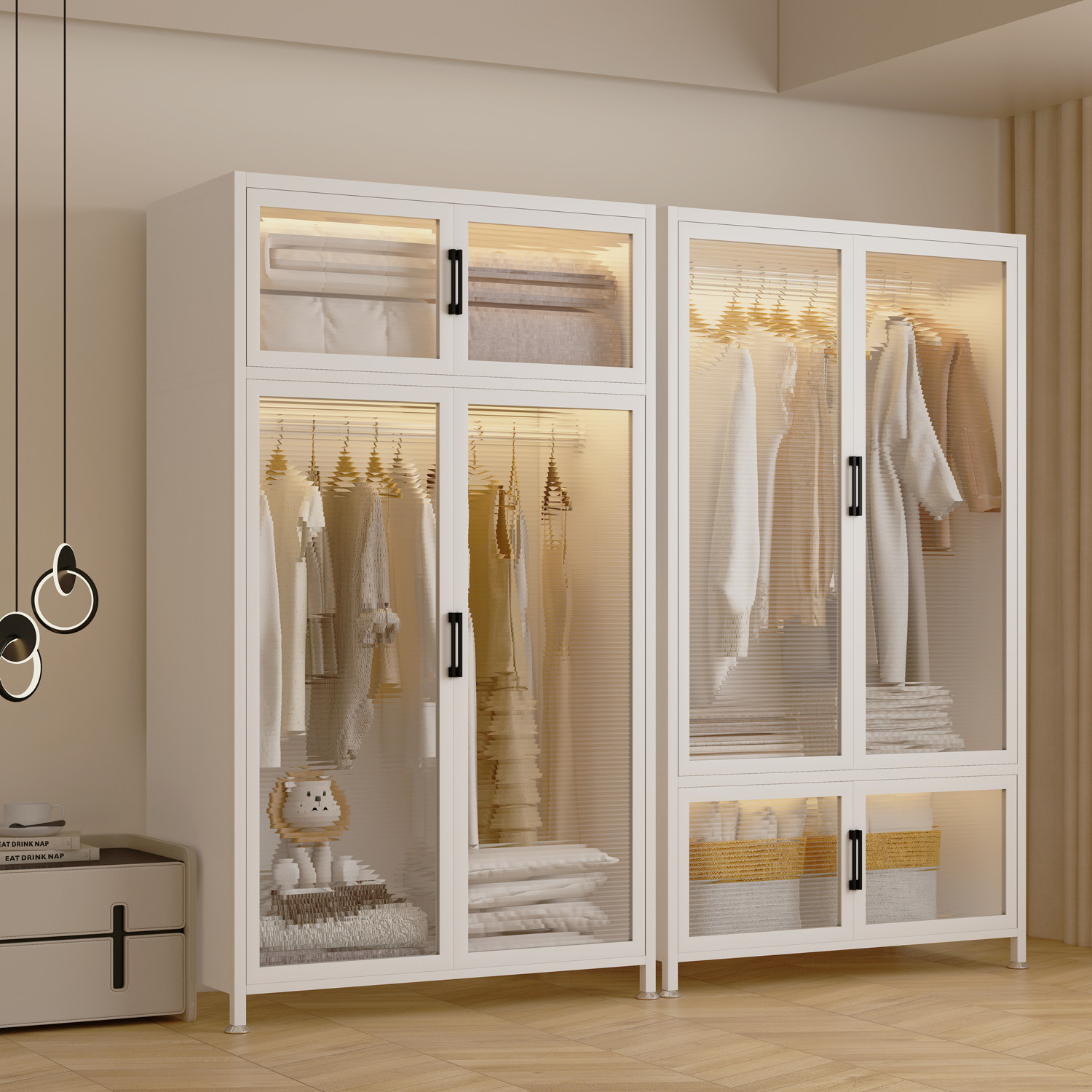 简易组装衣柜卧室家用出租房挂衣杆儿童无甲醛收纳柜新款2025爆款