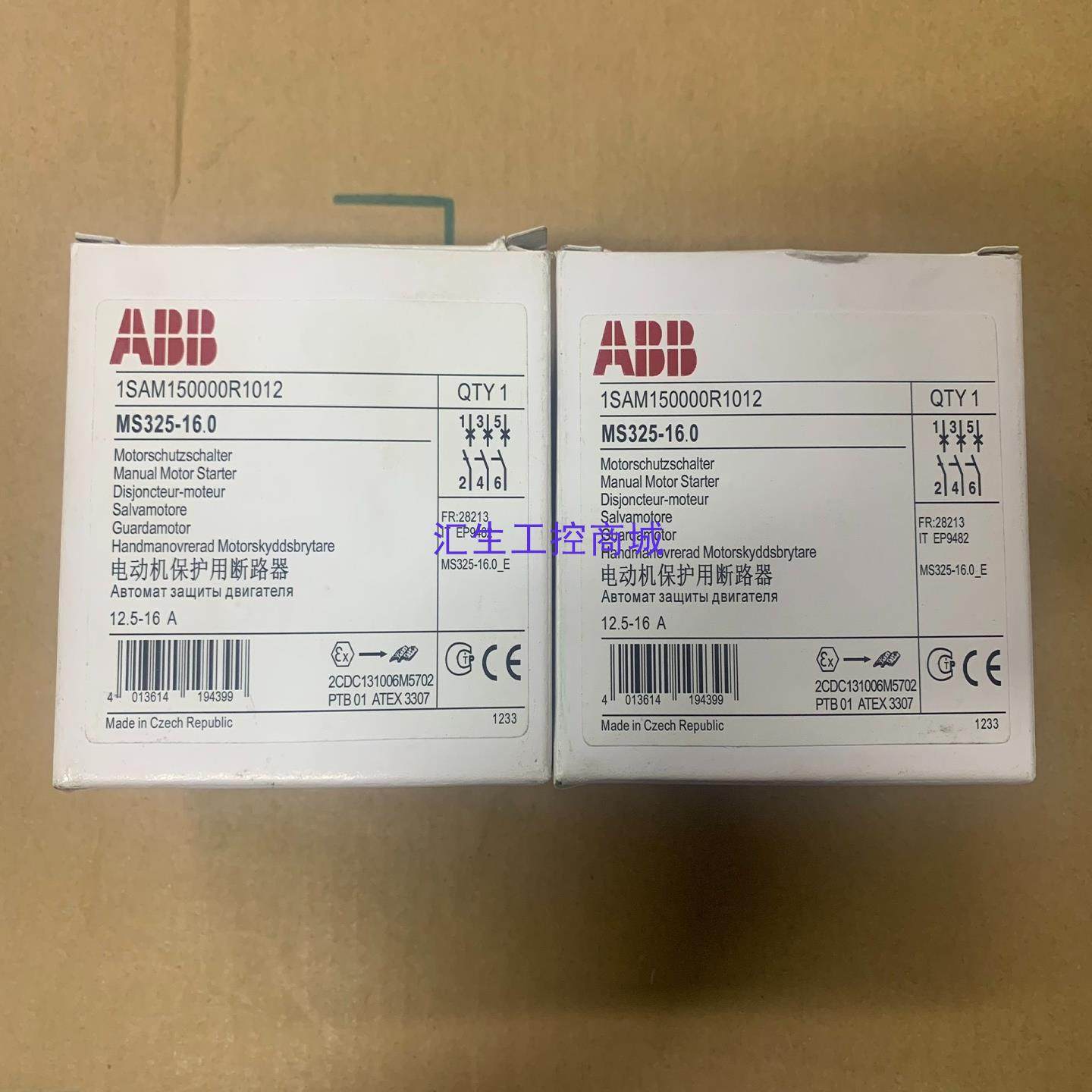 [汇生工控]全新原装正品 ABB 马达断路器MS325-16125-