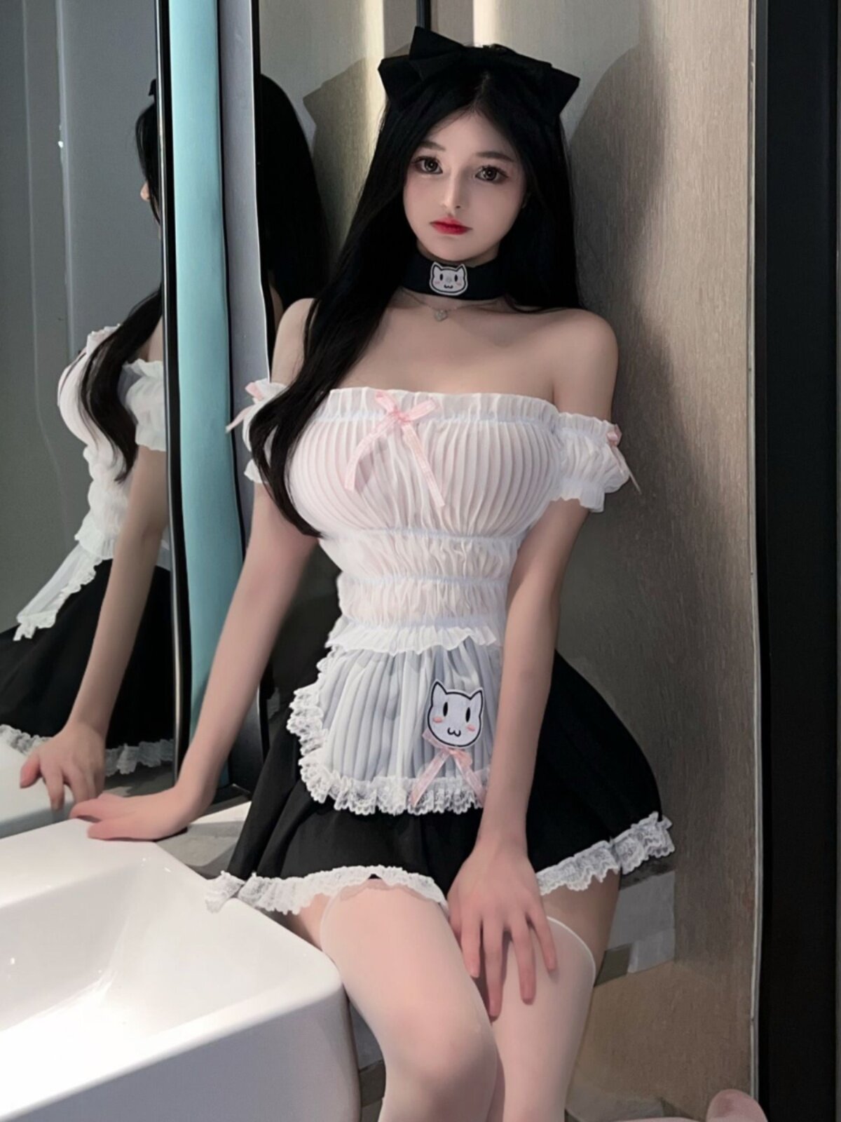 纯欲甜美私房拼色睡裙Lolita裙女佣洛丽塔套装