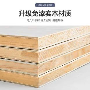 桌实木家用简约卧室学生学习写字台 书桌书架组合书柜一体电脑台式