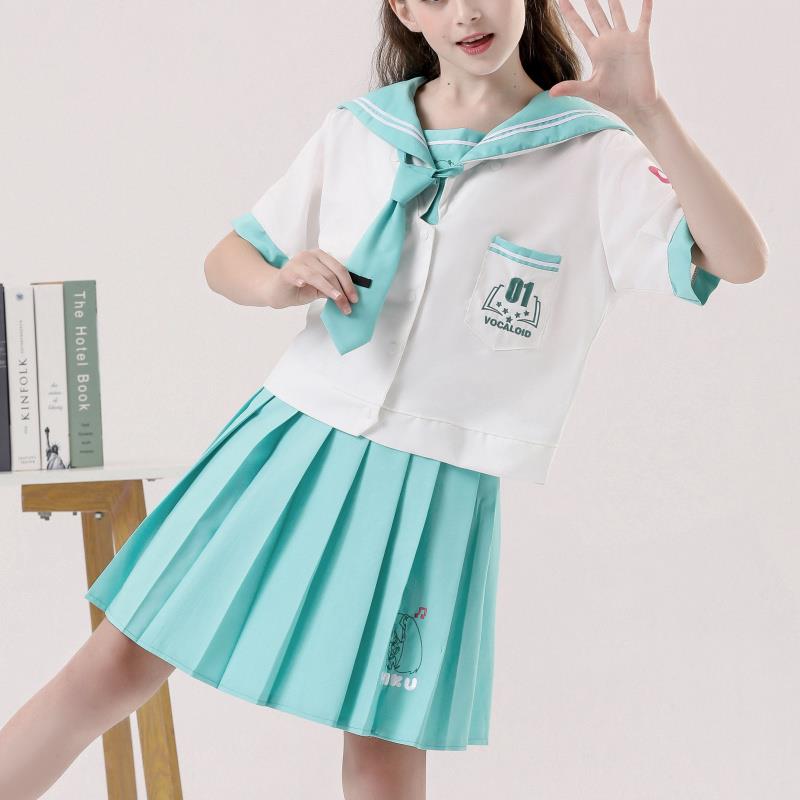萌系miku动漫二次元初音jk制服cos学生可爱百褶裙套装水手服短袖