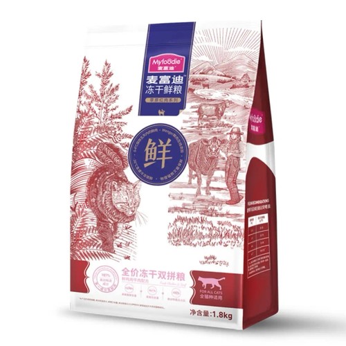 麦富迪（Myfoodie）猫粮 冻干鲜粮牛肉鸡肉全期猫粮 5.4kg