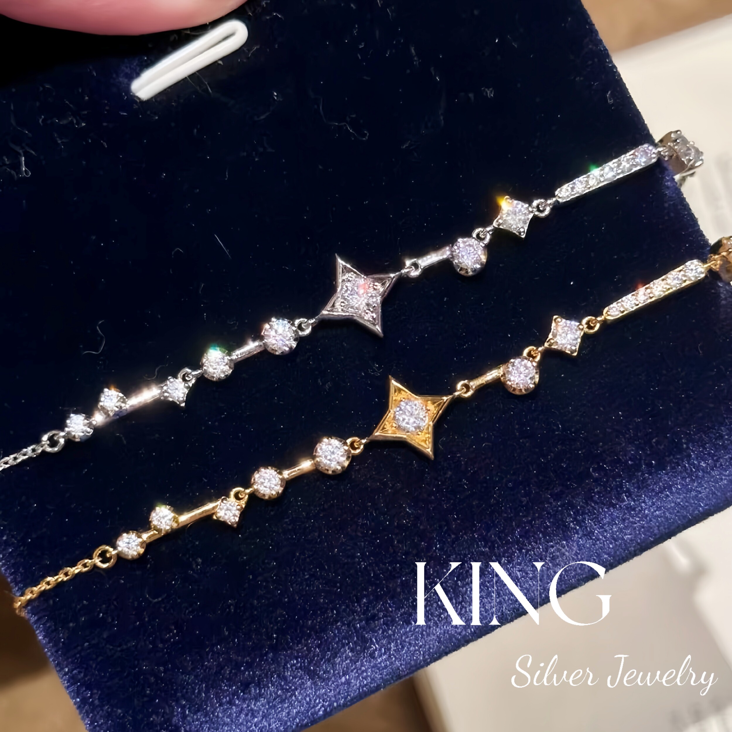 king银饰珠宝S925银星芒闪烁手链