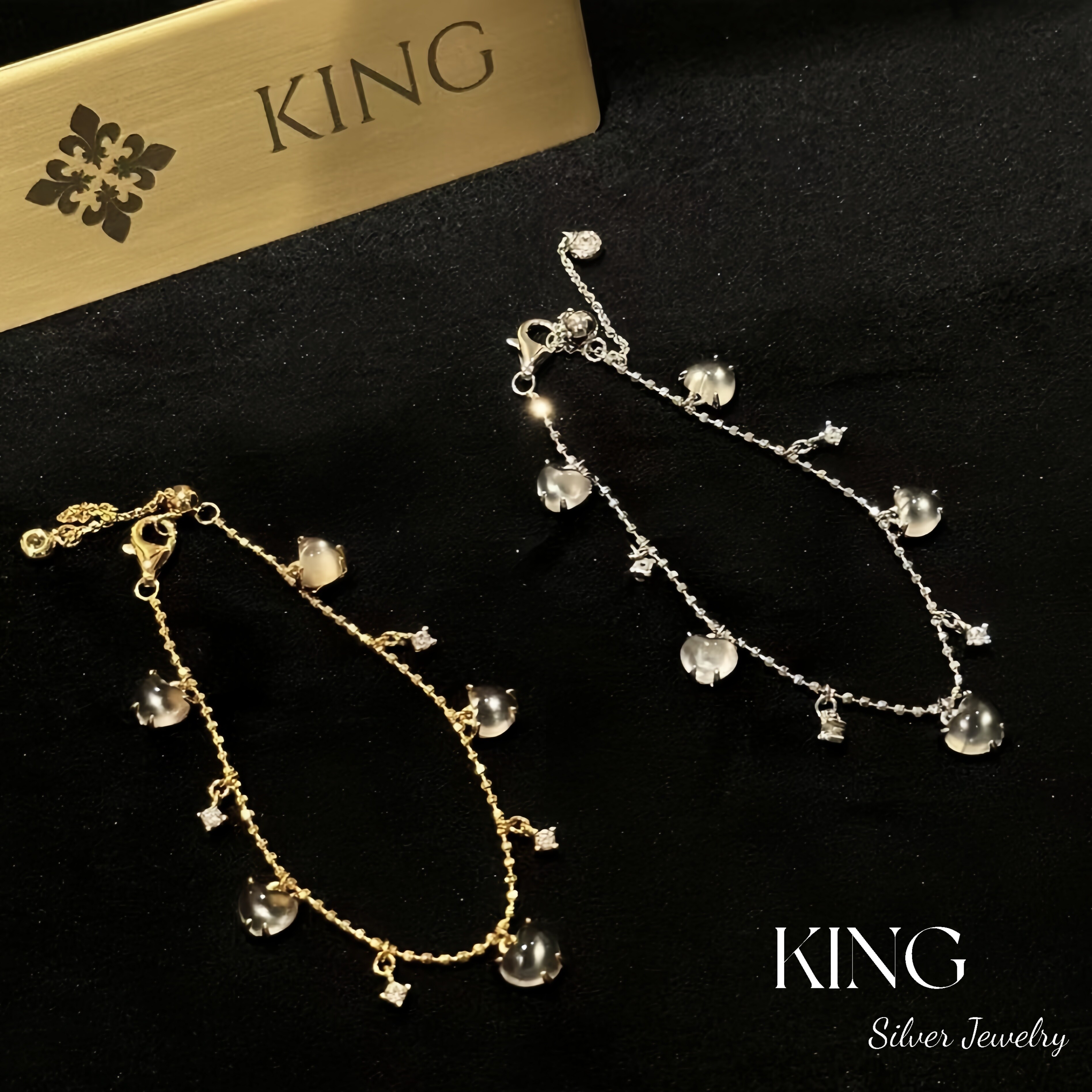 king银饰水沫玉水心之梦手链项链