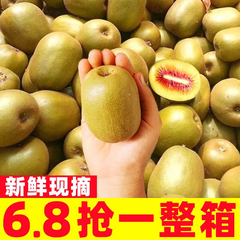 四川红心猕猴桃新鲜奇异果30枚装当季现摘蒲江弥猴桃水果整箱包邮