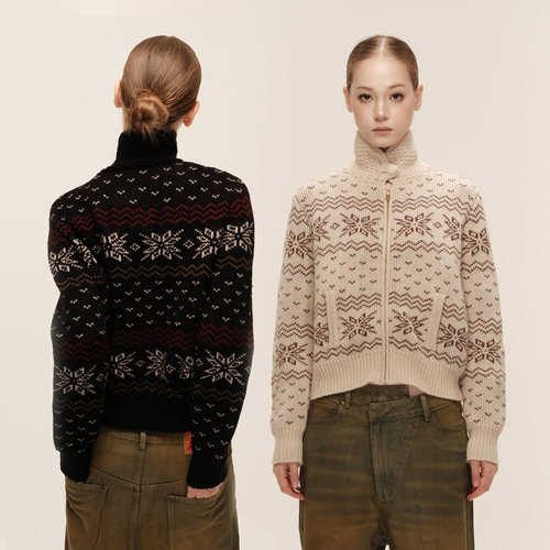 COZYDOLL斯拉夫风羊毛圣诞慵懒美式复古保暖针织费尔岛毛衣外套