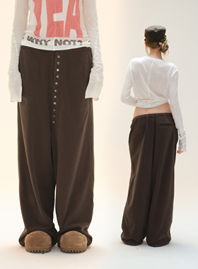COZYDOLL【低裆慵懒】复古水洗软糯亲肤宽松加厚直筒拖地休闲长裤