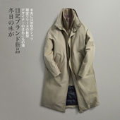 90白鸭绒羽绒服外套 目记 男 日系极简 假两件长款 防寒保暖 冬季