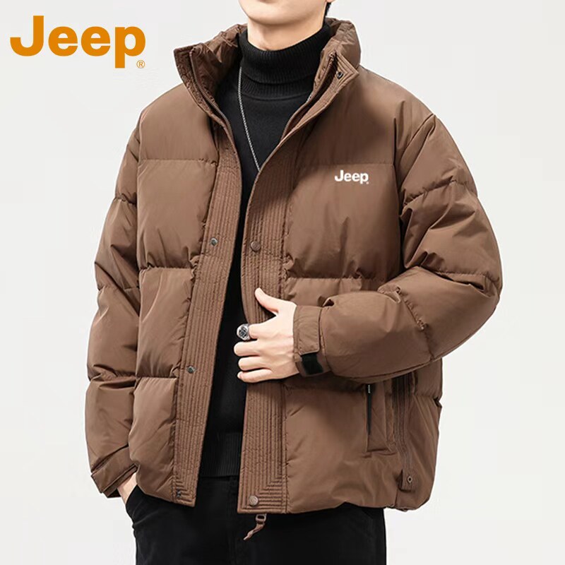 JEEP吉普美式羽绒服男士冬季新款宽松防寒加厚鸭绒青少年上衣外套