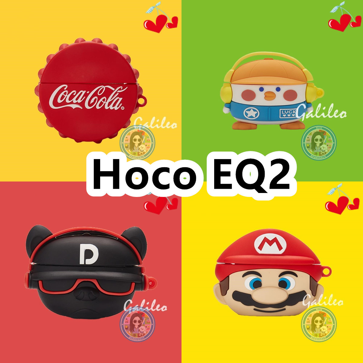 适用于Hoco EQ2耳机套可爱卡通保护套新款硅胶软壳无线蓝牙耳机壳防摔情侣潮充电仓盒