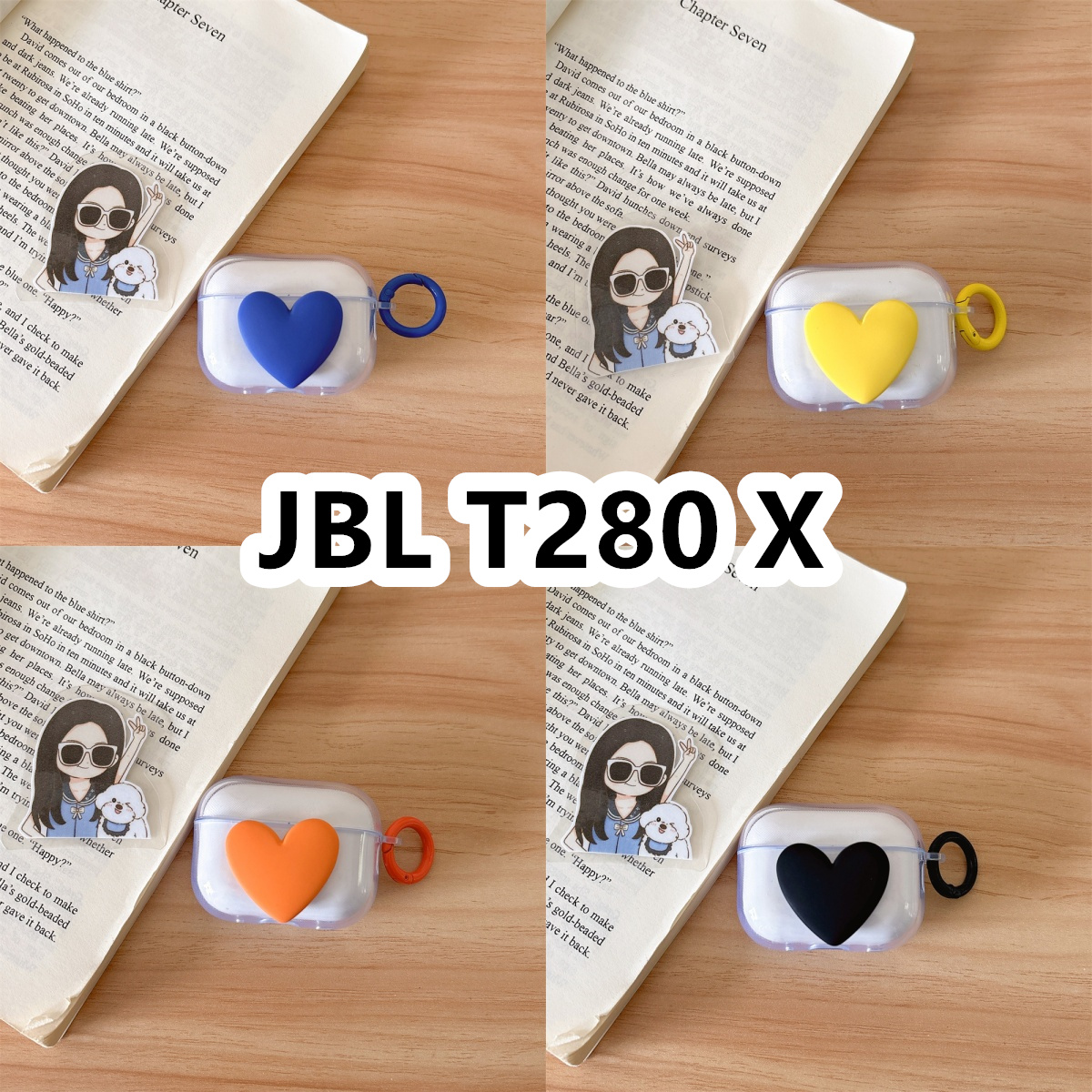 适用于JBL T280 X耳机套透明DIY手作桃心保护套防摔可爱