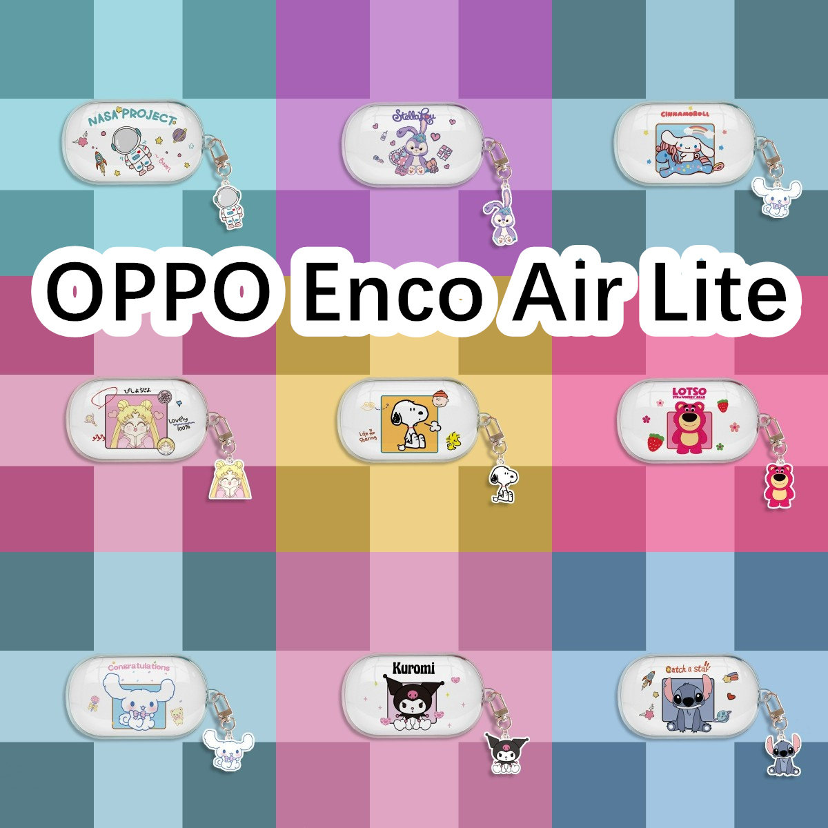适用于OPPO Enco Air Lite耳机套透明可爱卡通保护套OPPO Enco Air Lite软壳无线蓝牙耳机壳防摔情侣潮充电仓