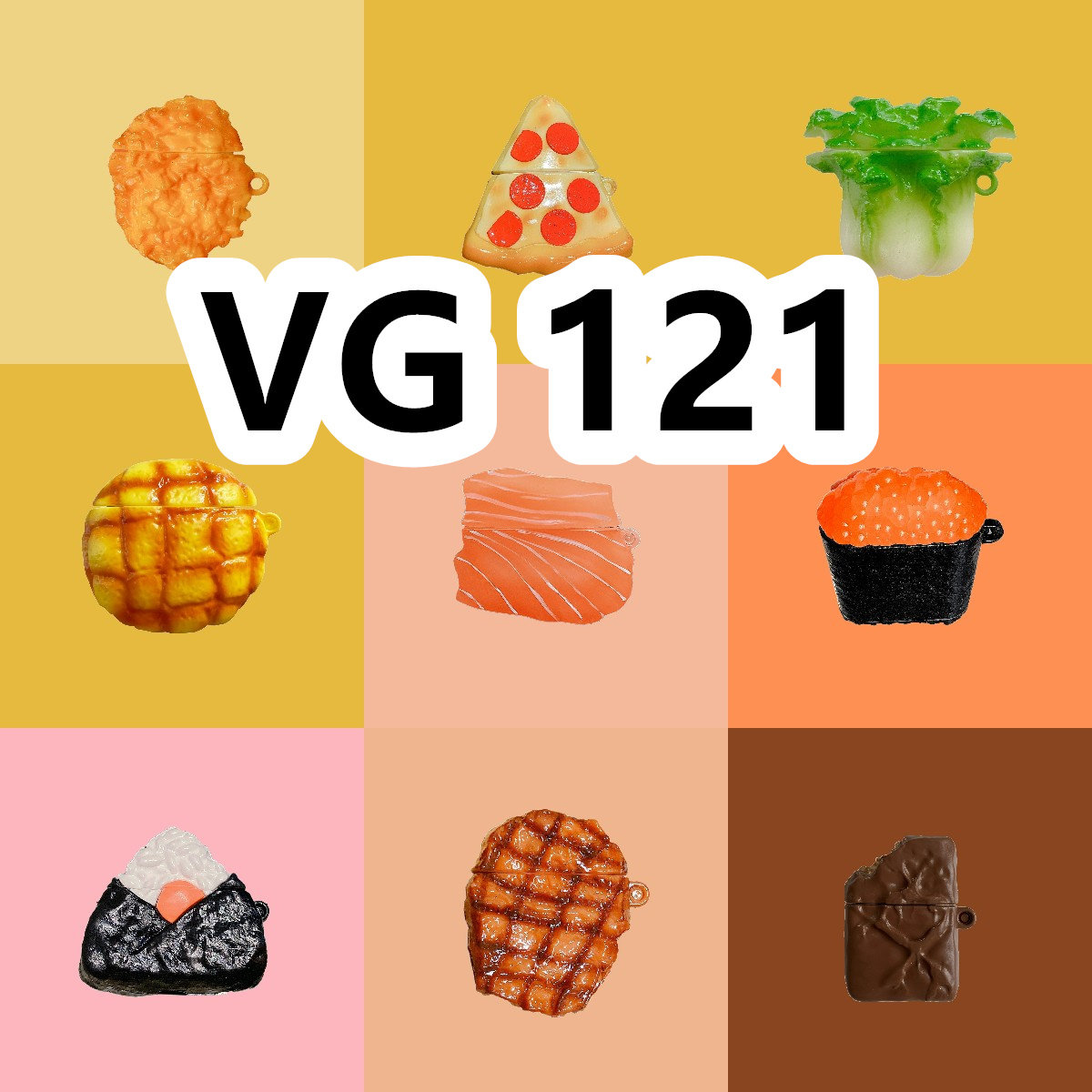 适用于VG 121耳机套卡通纯色保护套硅胶软壳无线蓝牙耳机壳防摔情侣潮充电仓盒子NO.2