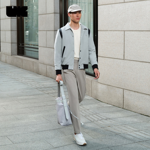 男装 宽松休闲通勤弹力腰带羊毛混纺梭织长裤 新款 LNG秋季