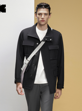 LNG2024春新款三防科技面料上衣宽松多袋夹克梭织外套男