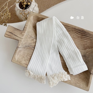 袜复古森系女孩宝宝打底袜JC 儿童九分连裤 1207 春秋款 女童打底裤