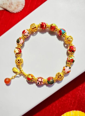 新款S925纯银珐琅彩十二花神手链原创设计新中式国风手串送女友